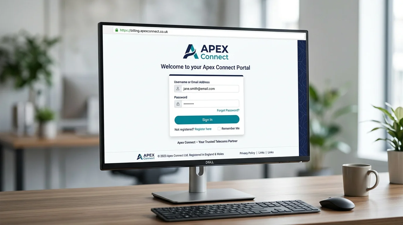 Branded customer portal login screen